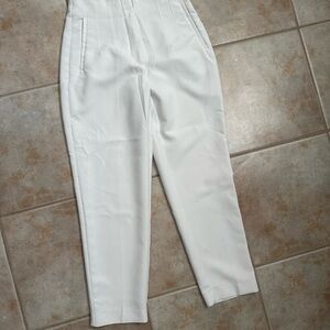 ZARA White Tailored Pants | Size M | High-Waisted | Minimalist Chic